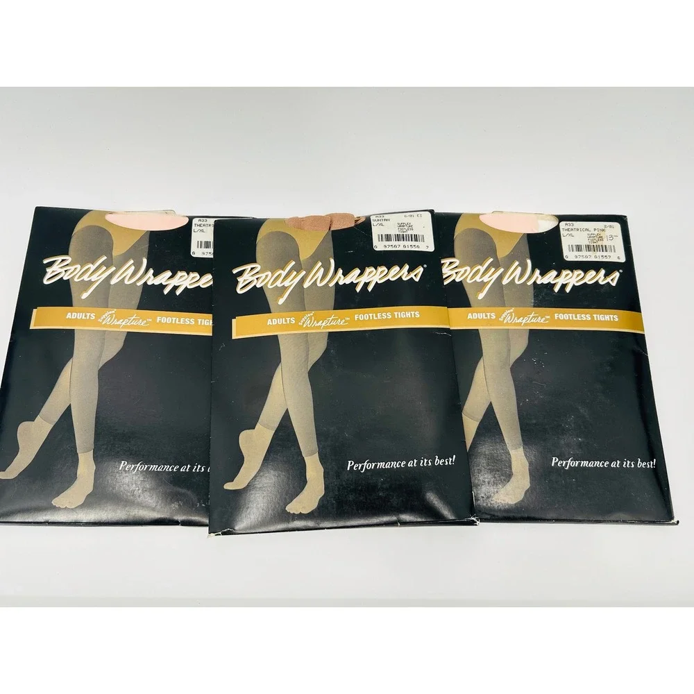 Vintage Body Wrappers Footless Tights Large/X-Large Pink Suntan